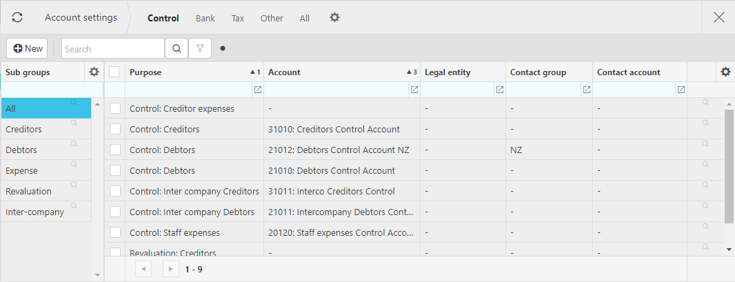 Account settings