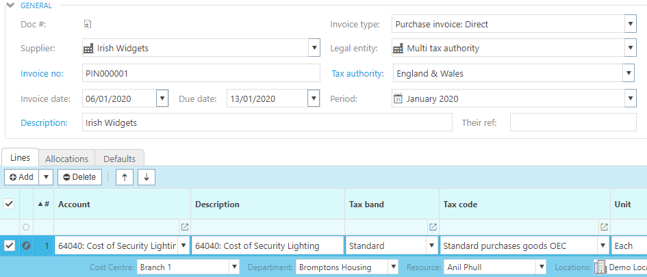 Multi-tax Authority