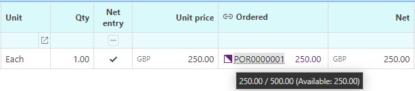 Amount matching